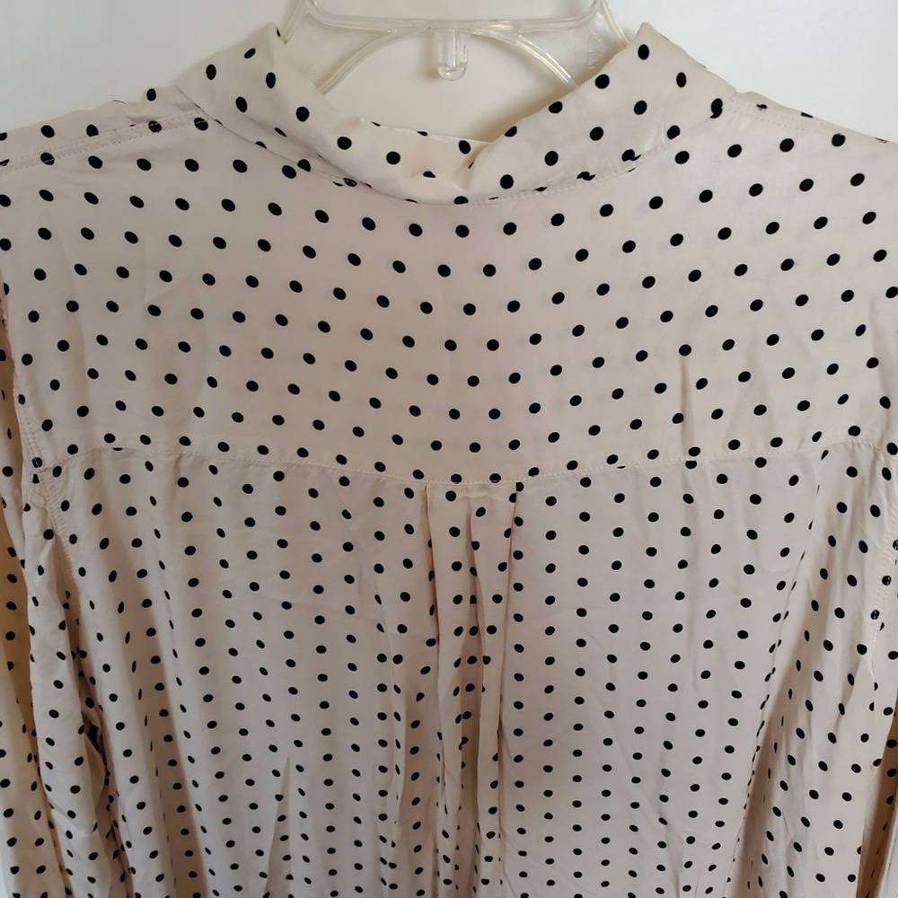 H&M Polka Dot Long Sleeve Viscose Shirt Dress - Picture 5 of 6
